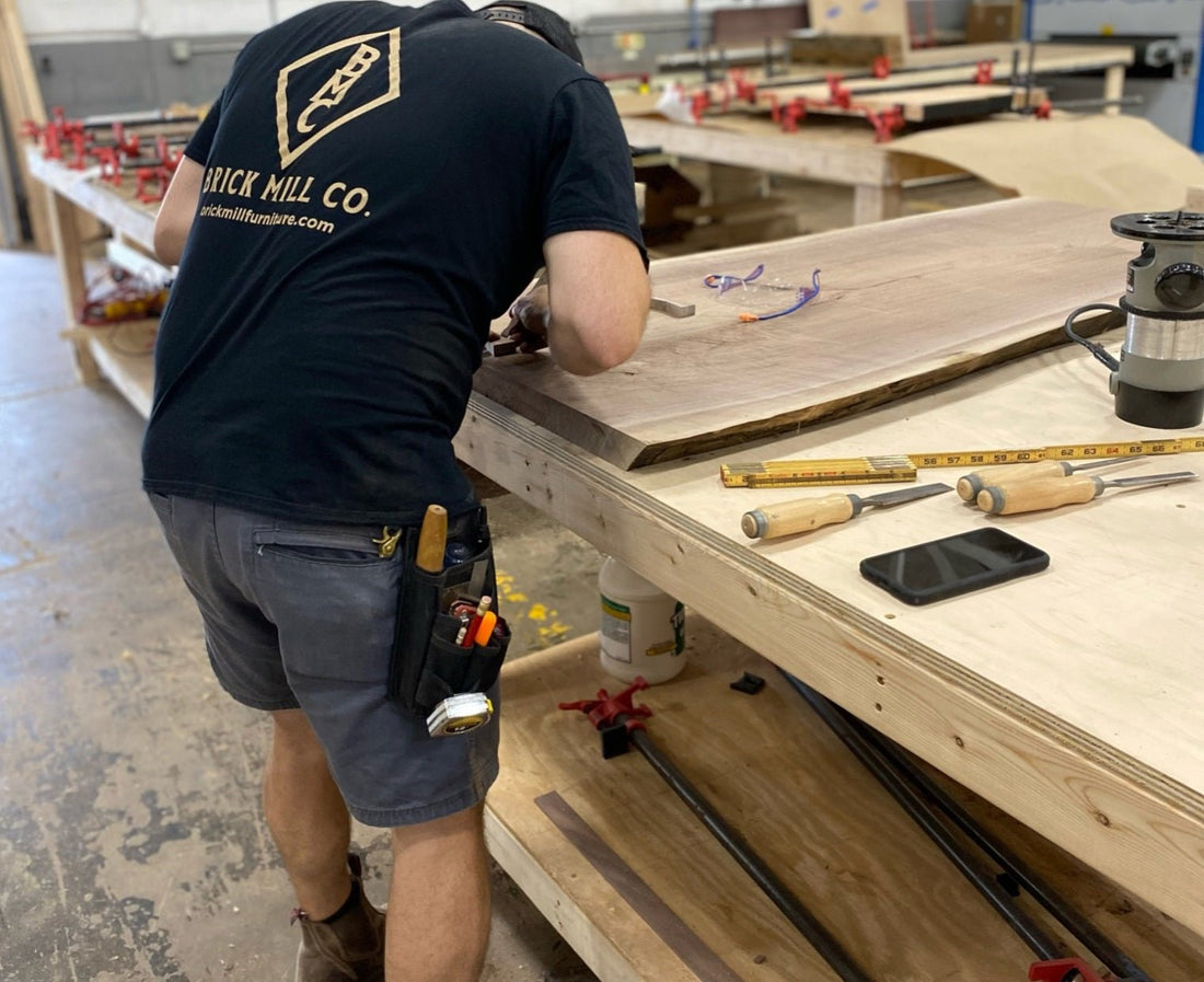 How We Make Our Live Edge Standing Desk - Brick Mill Furniture - Brick Mill Furniture