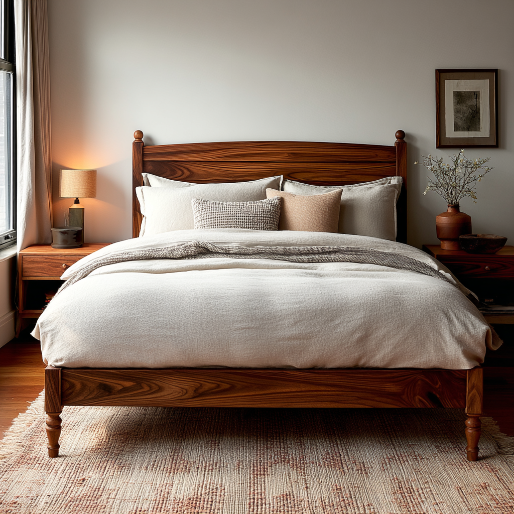 The Oliver Walnut Bed Frame