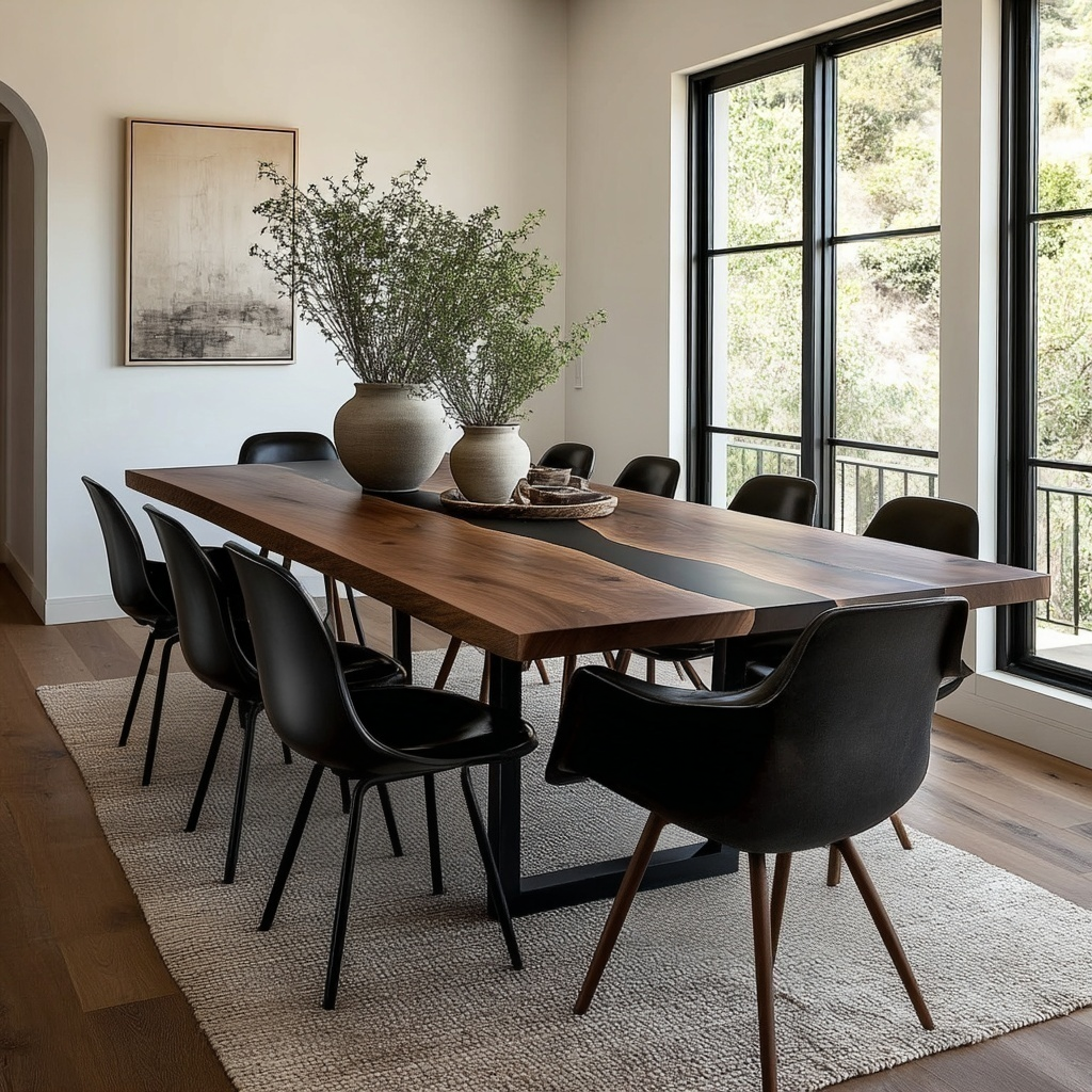 Epoxy Walnut Dining Table