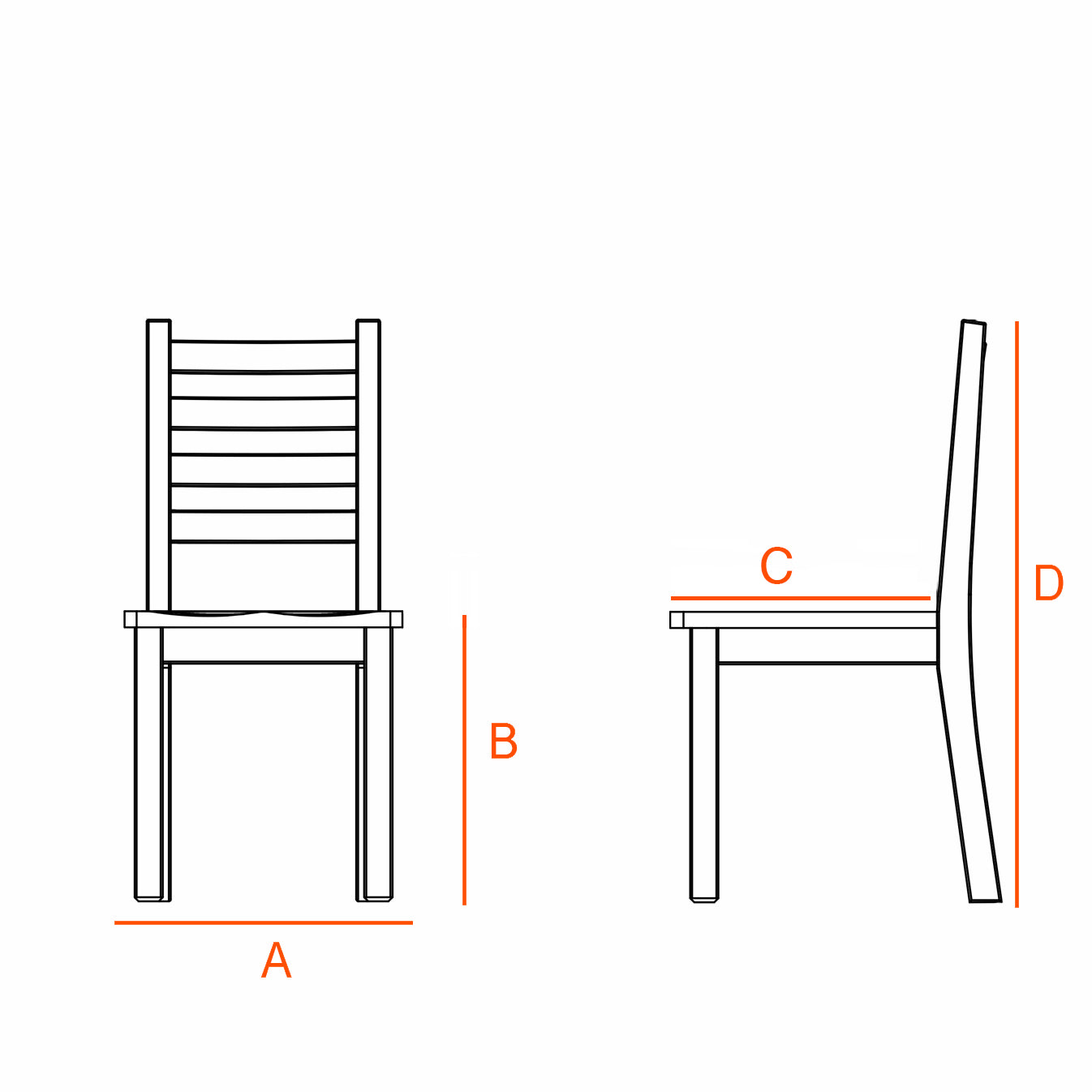 Dimensions for the Coleman chair