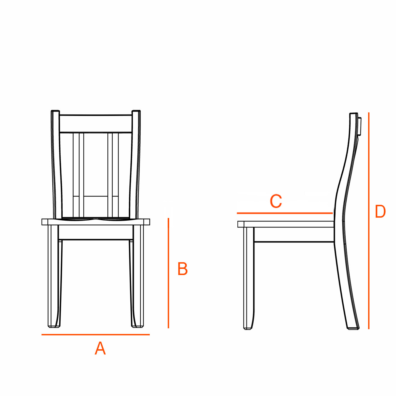 Dimensions for the Finley Chair