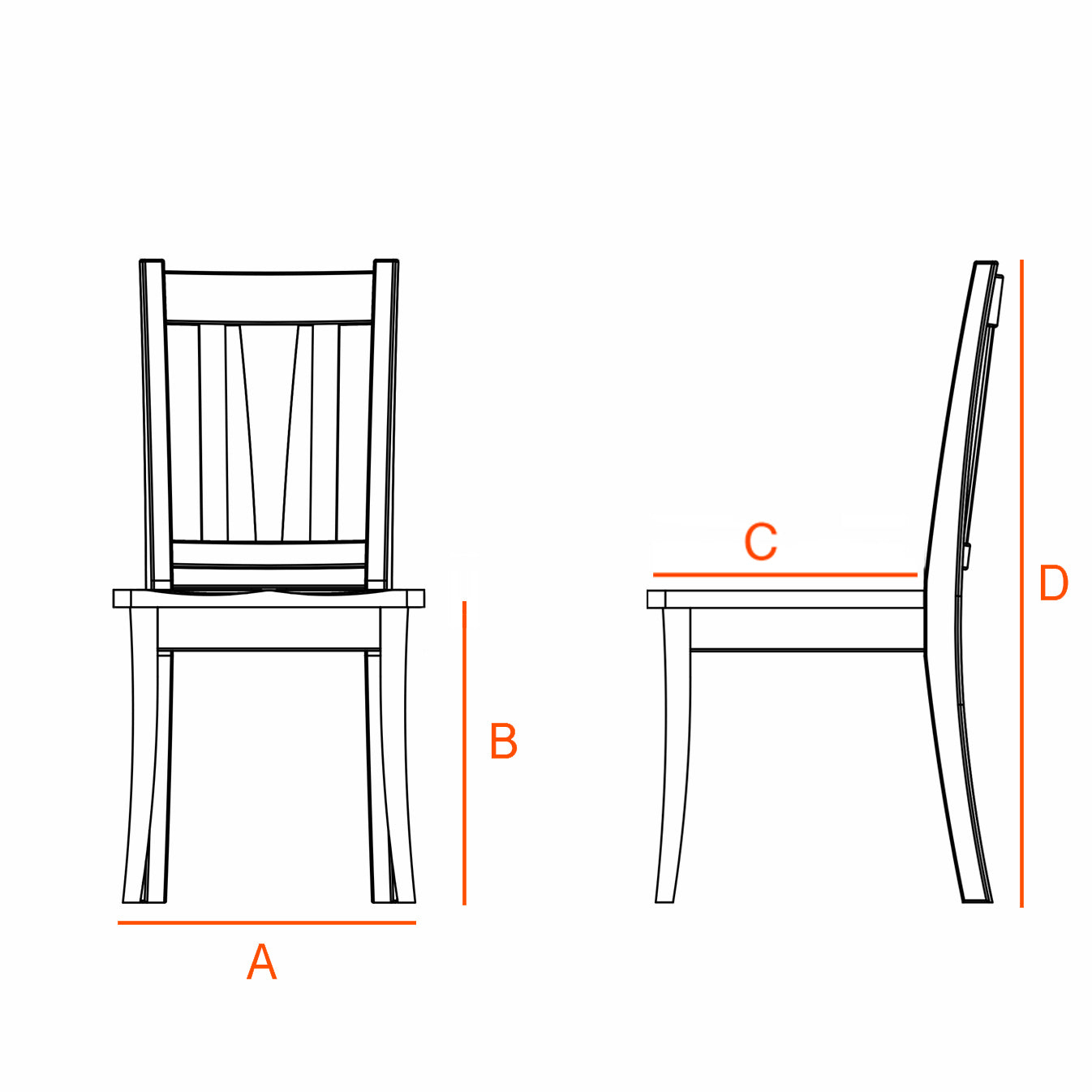 Dimensions for the Lambert Chair