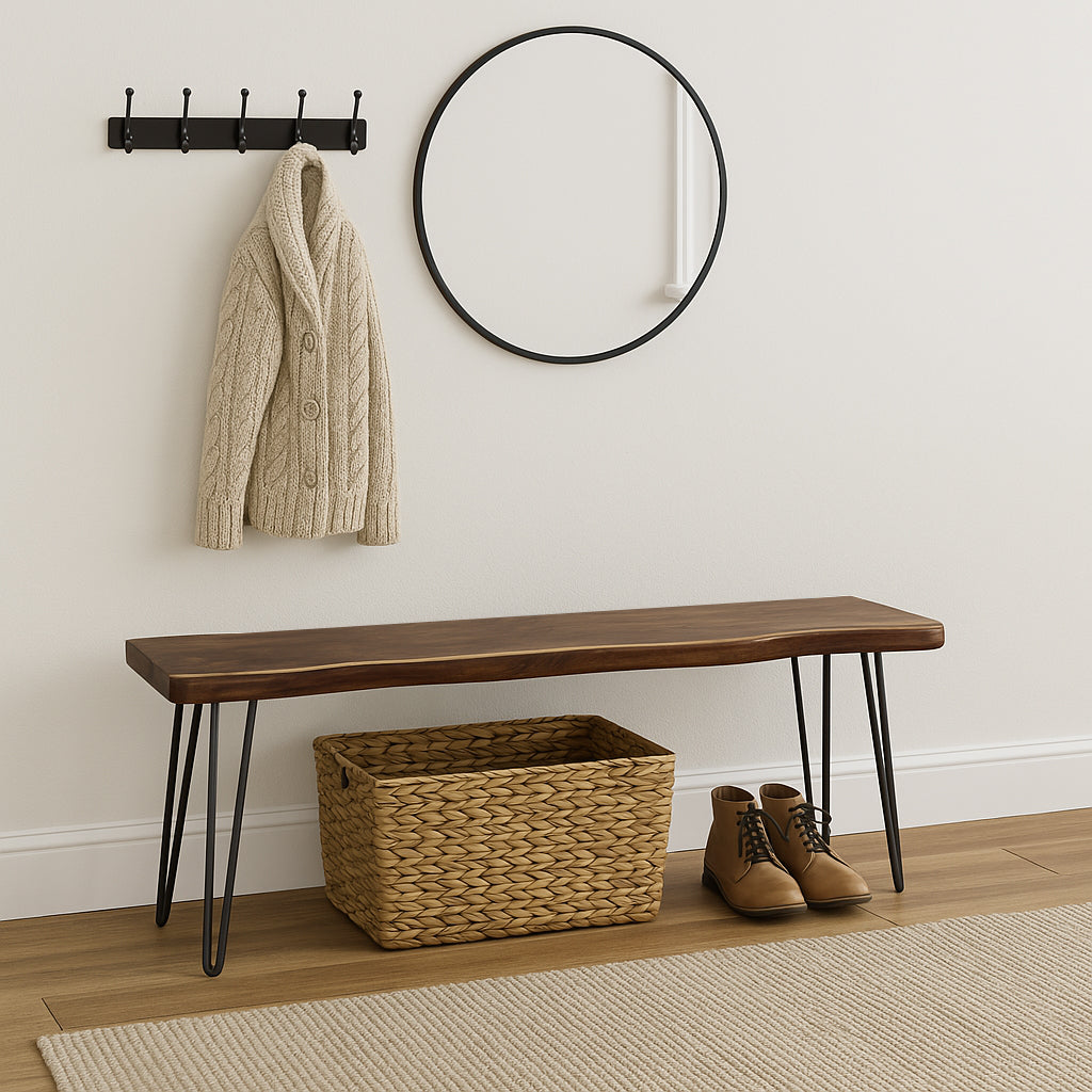 Live Edge Bench with Modern Legs