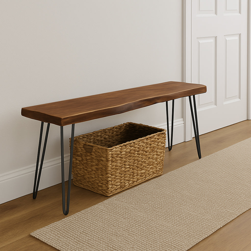 Live Edge Bench with Modern Legs