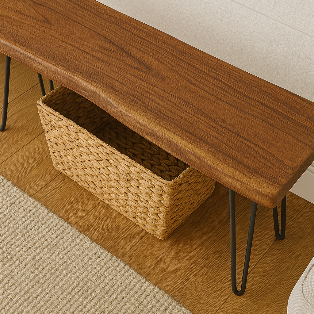 Live Edge Bench with Modern Legs