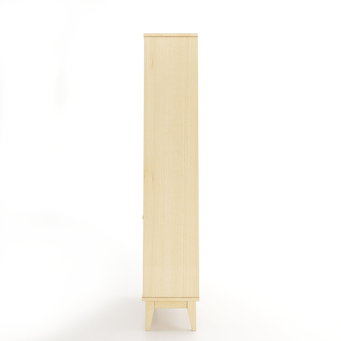 Side angle of maple bookcase