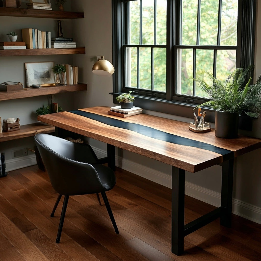 Walnut Epoxy Desk
