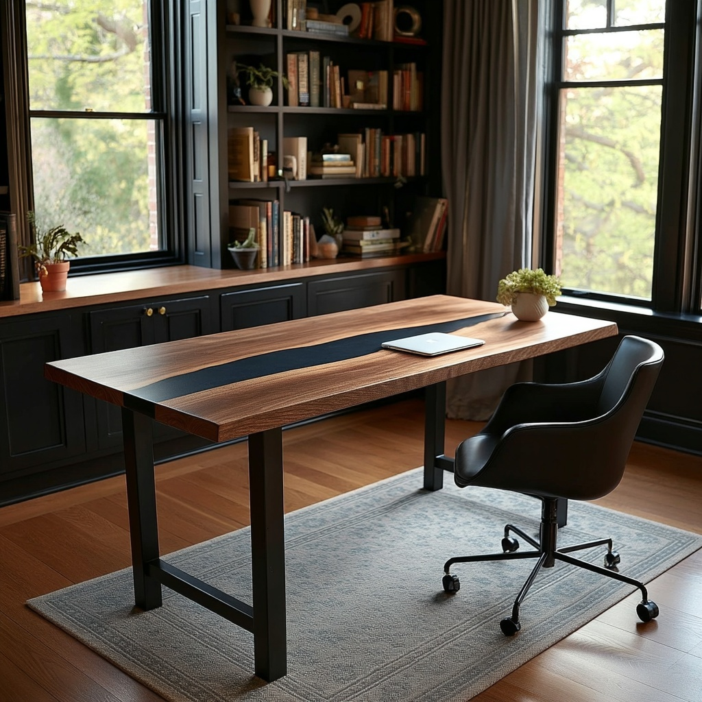 Walnut Epoxy Desk
