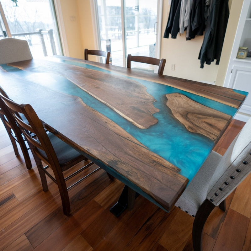 Epoxy Square Dining Table – Brick Mill Furniture