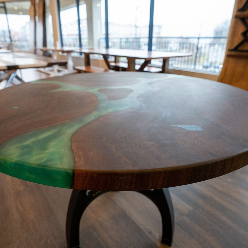 Wooden Black Epoxy Table, Epoxy Resin Table, Coffee Table, Round River  Table Top