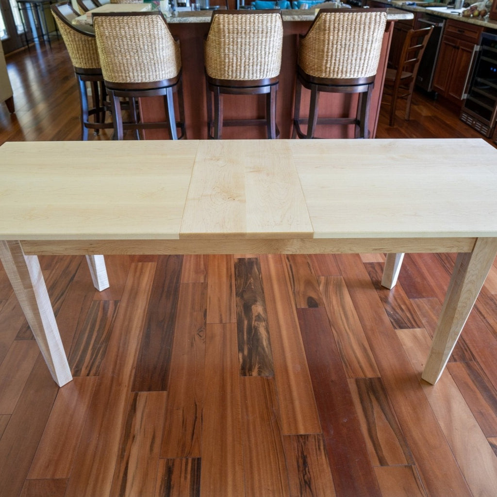 Maple Center Extension Table With Wooden Legs - Brick Mill Furniture