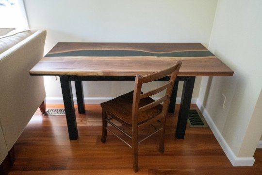 Walnut Home Office Desk - Epoxy River Table — Stockton Heritage