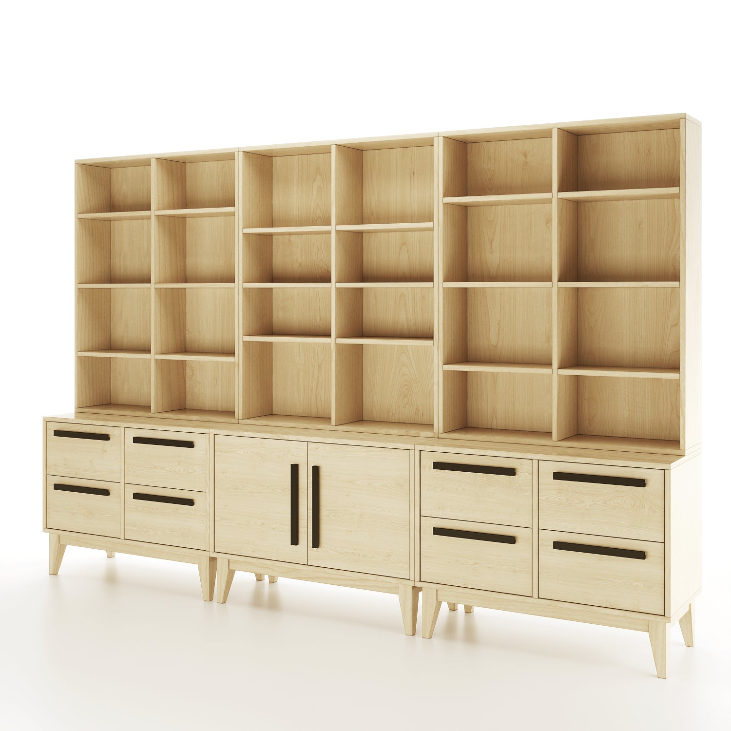 Maple Sectional Bookcase at an angle on a white background