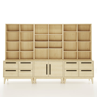 Maple Sectional Bookcase facing the camera on a white background