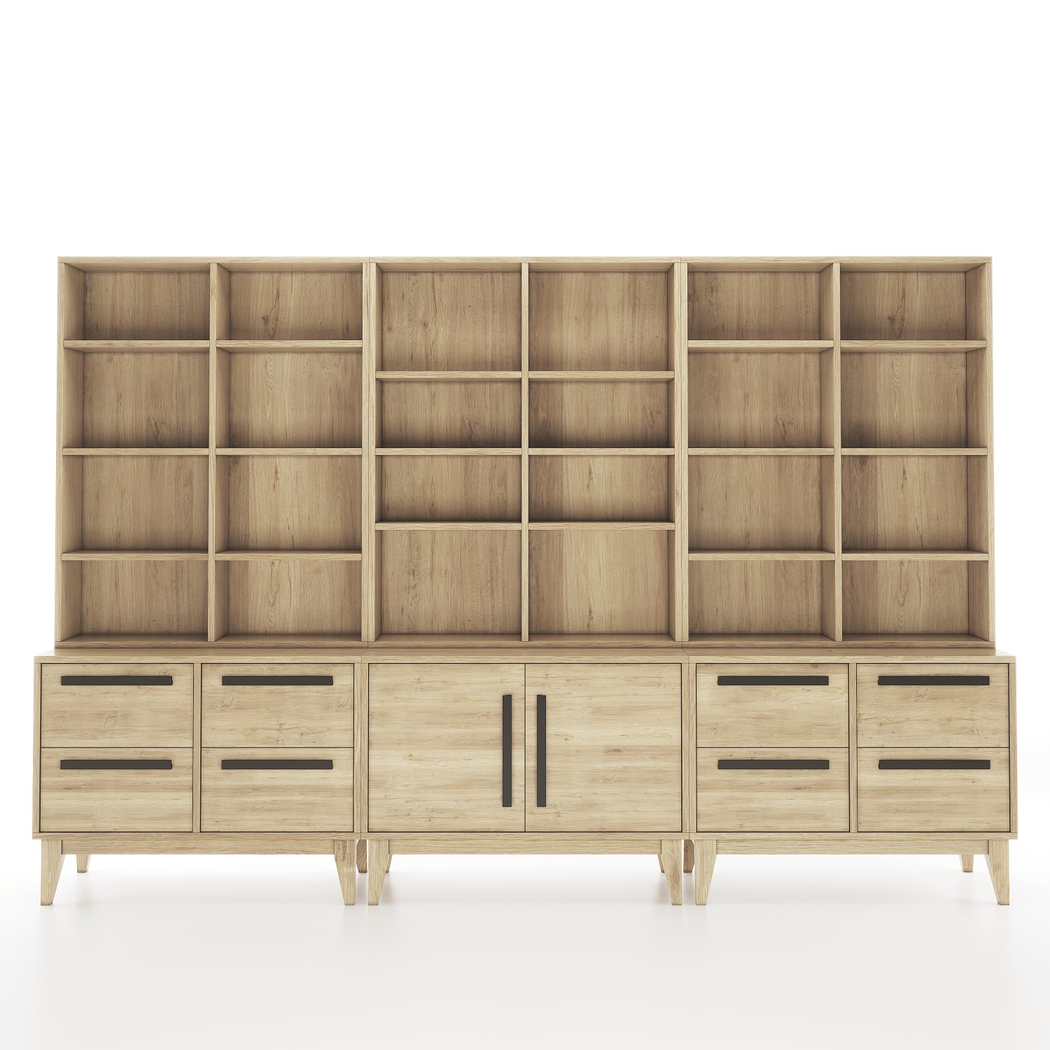 Oak Sectional Bookcase on a white background
