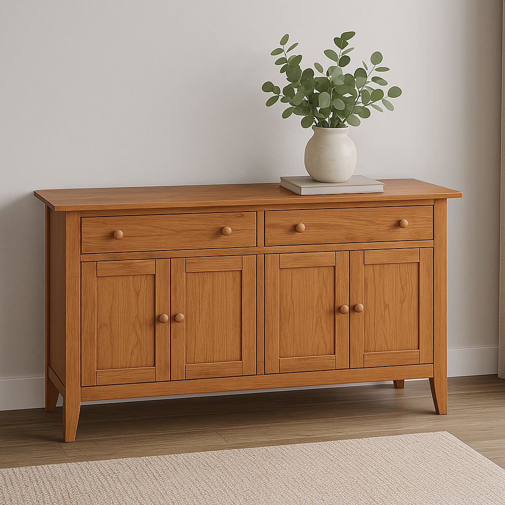 Cherry Mifflin Buffet Table in a well lit dining room
