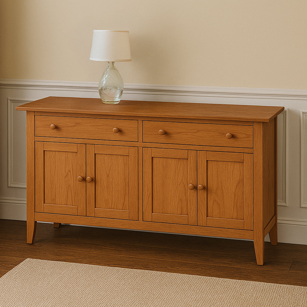 Cherry Mifflin Buffet Table in a well lit dining room