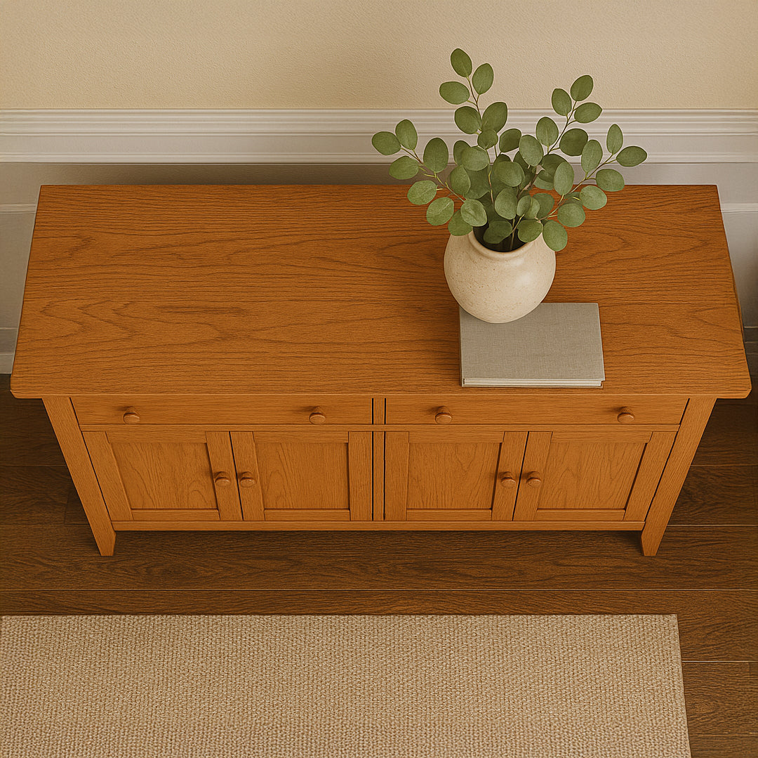 Cherry Mifflin Buffet Table in a well lit dining room