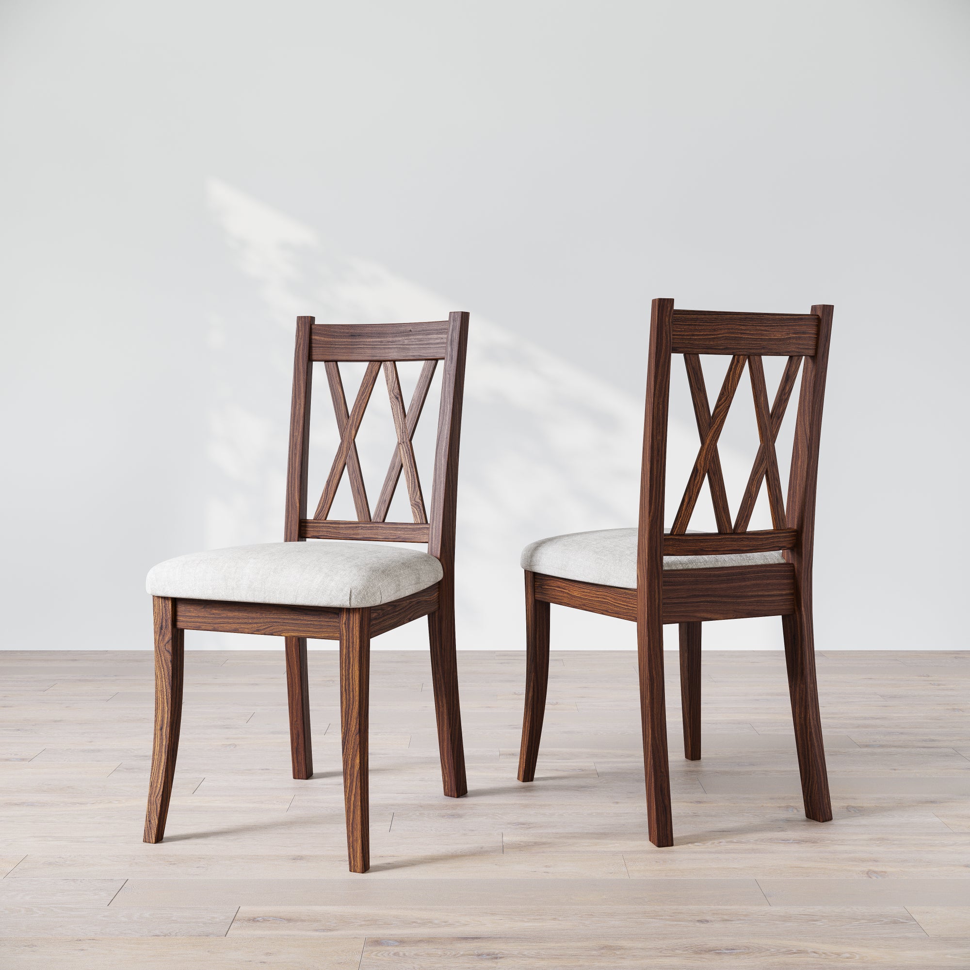 Double X-Back Solid Wood Dining Chair | Brick Mill Furniture |