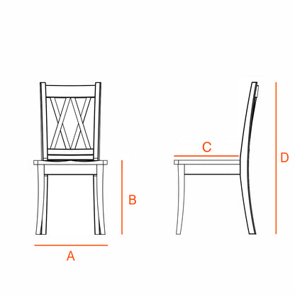 Dimensions for the Double X Chair