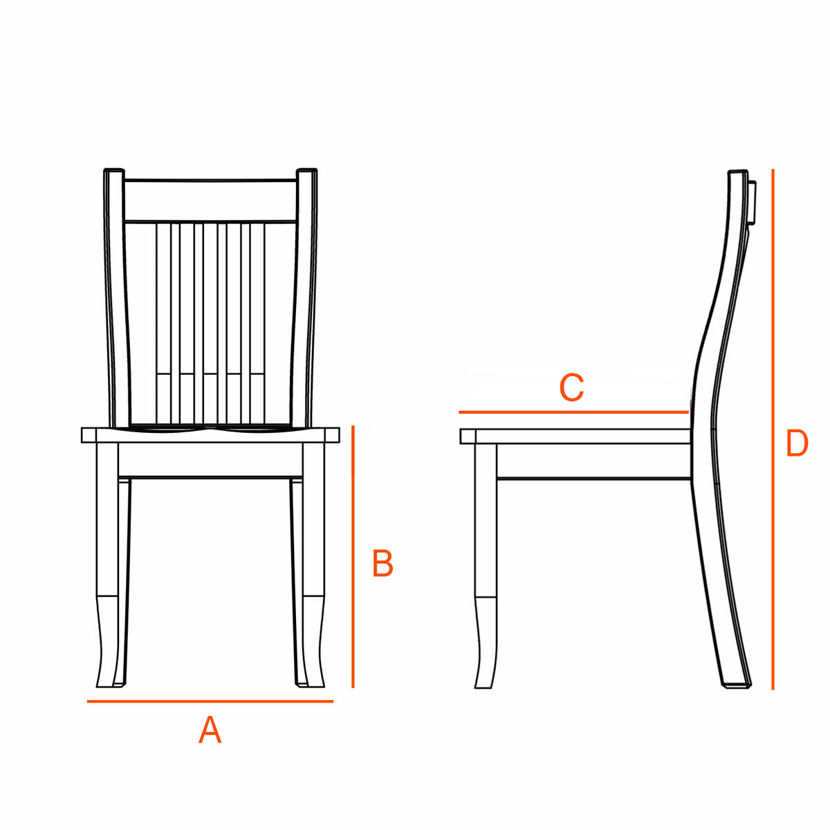 Dimensions for Ensworth Chair