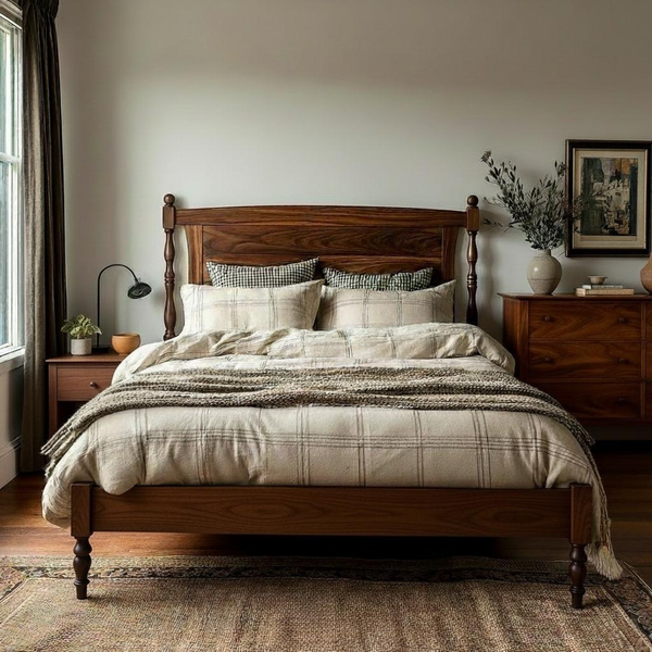 Solid Walnut Bed Frame - California King - The Francis Collection