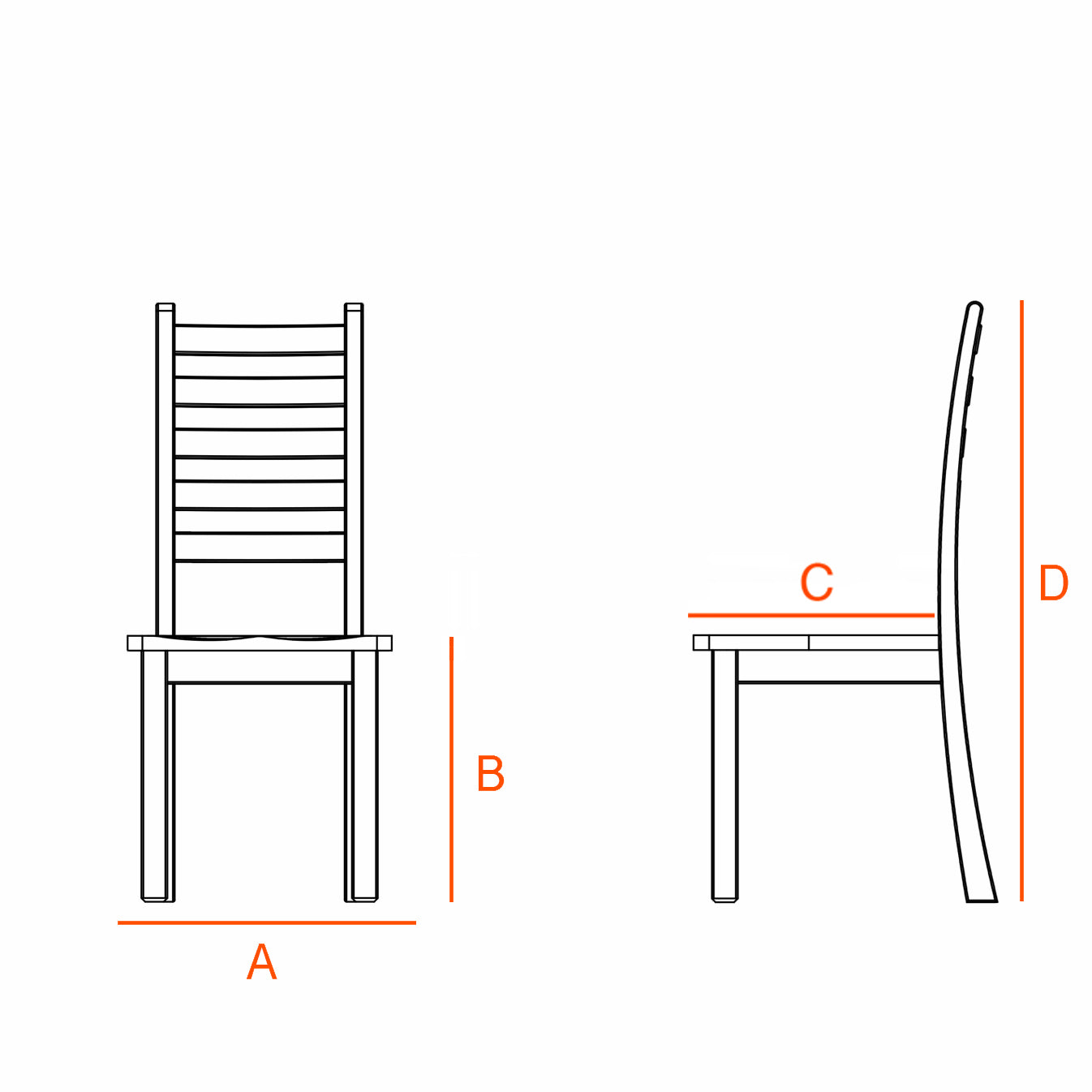 Dimensions for the Heisly chair