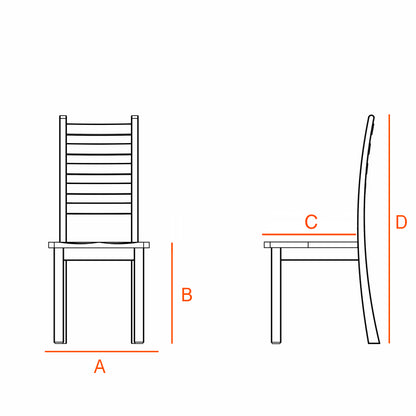 Dimensions for the Heisly chair
