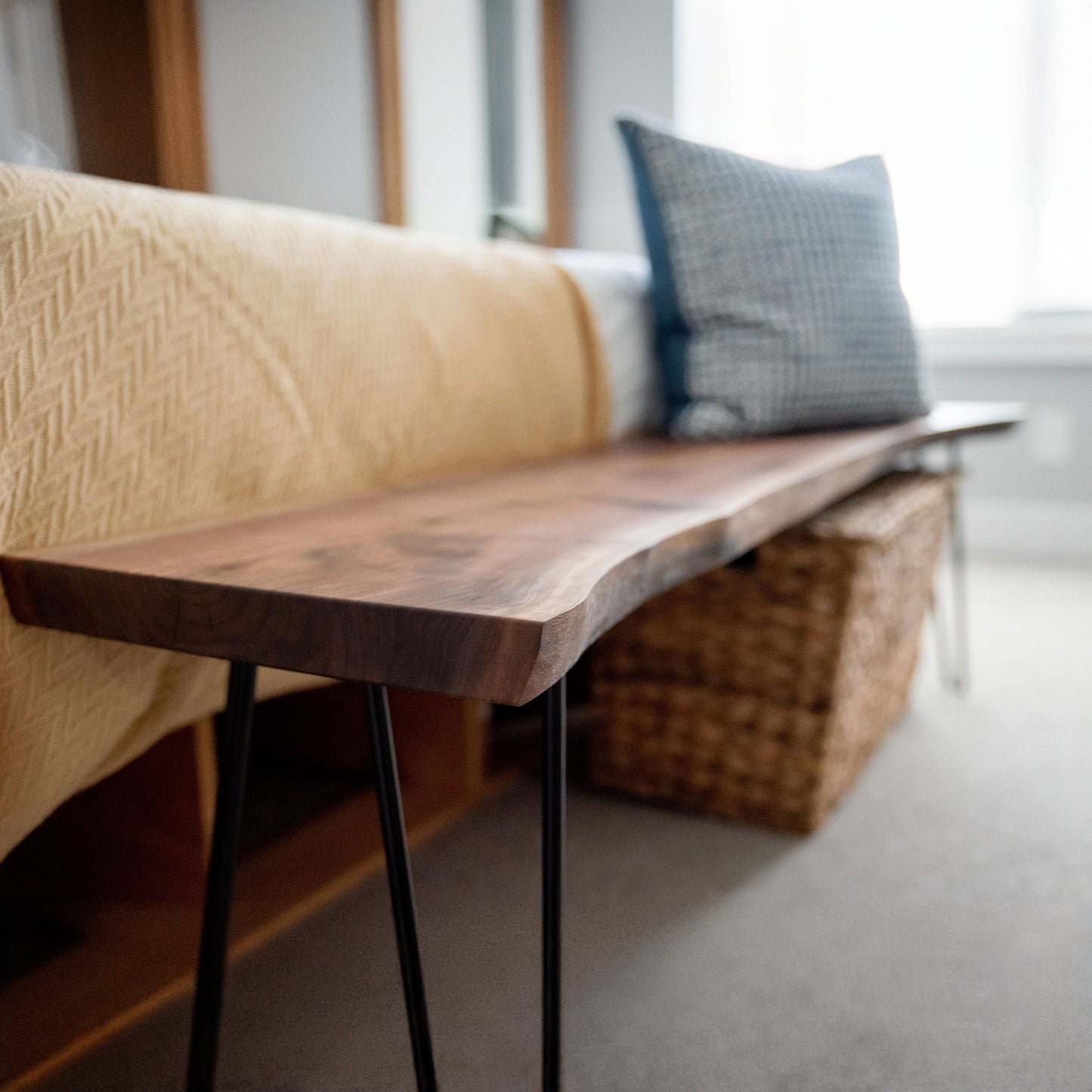 Live Edge Bench + Modern Legs