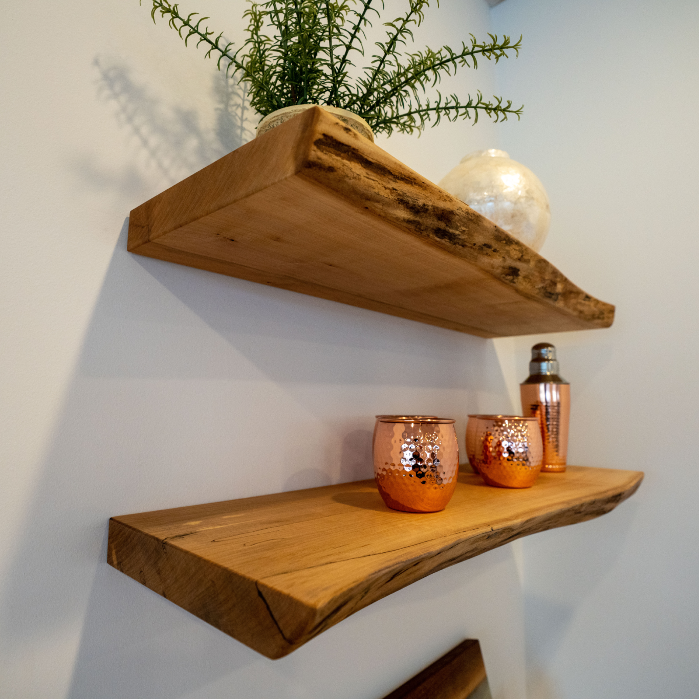 Live edge wood deals shelf