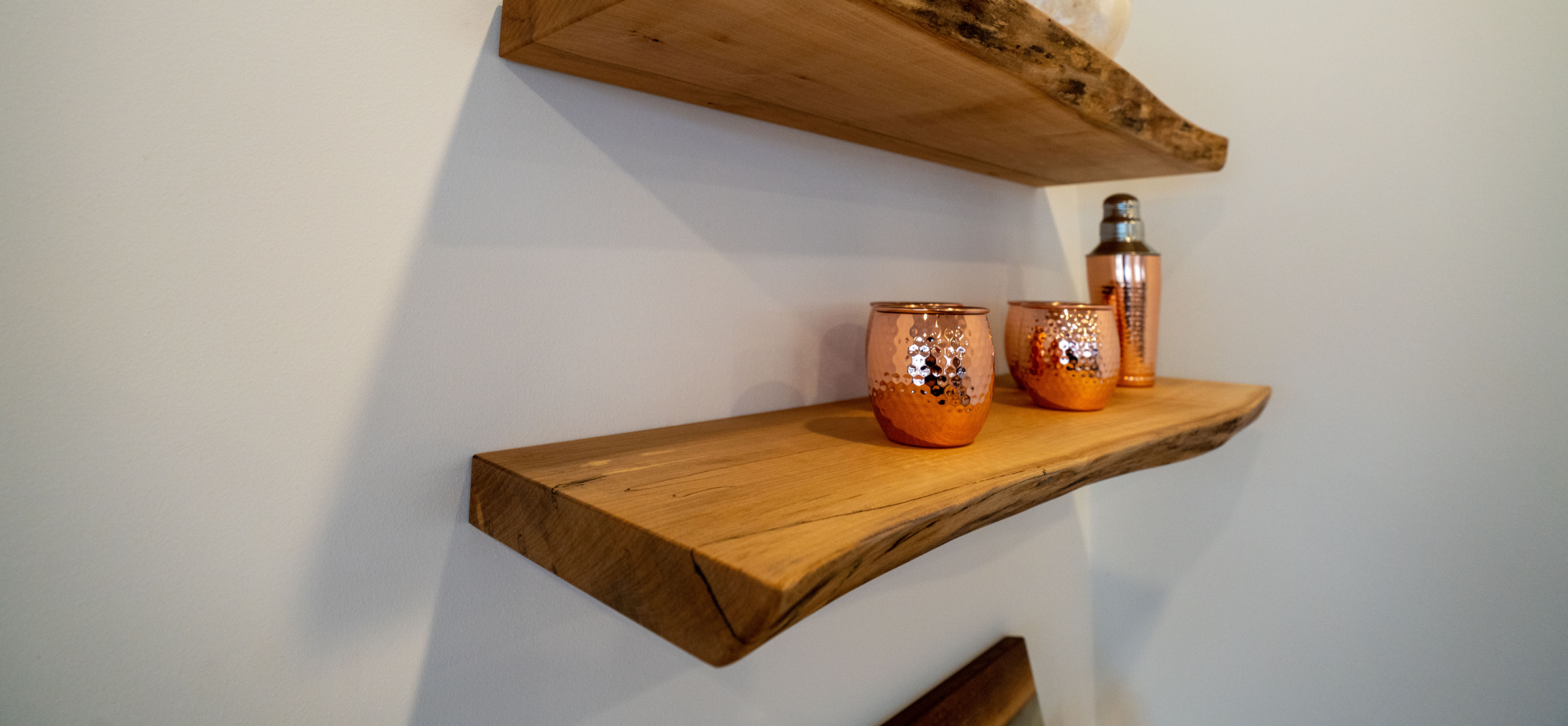 Natural edge wood shelf deals