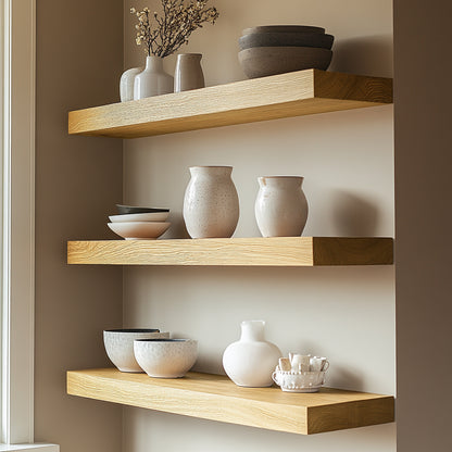 White Oak Floating Shelf