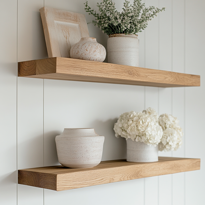 White Oak Floating Shelf