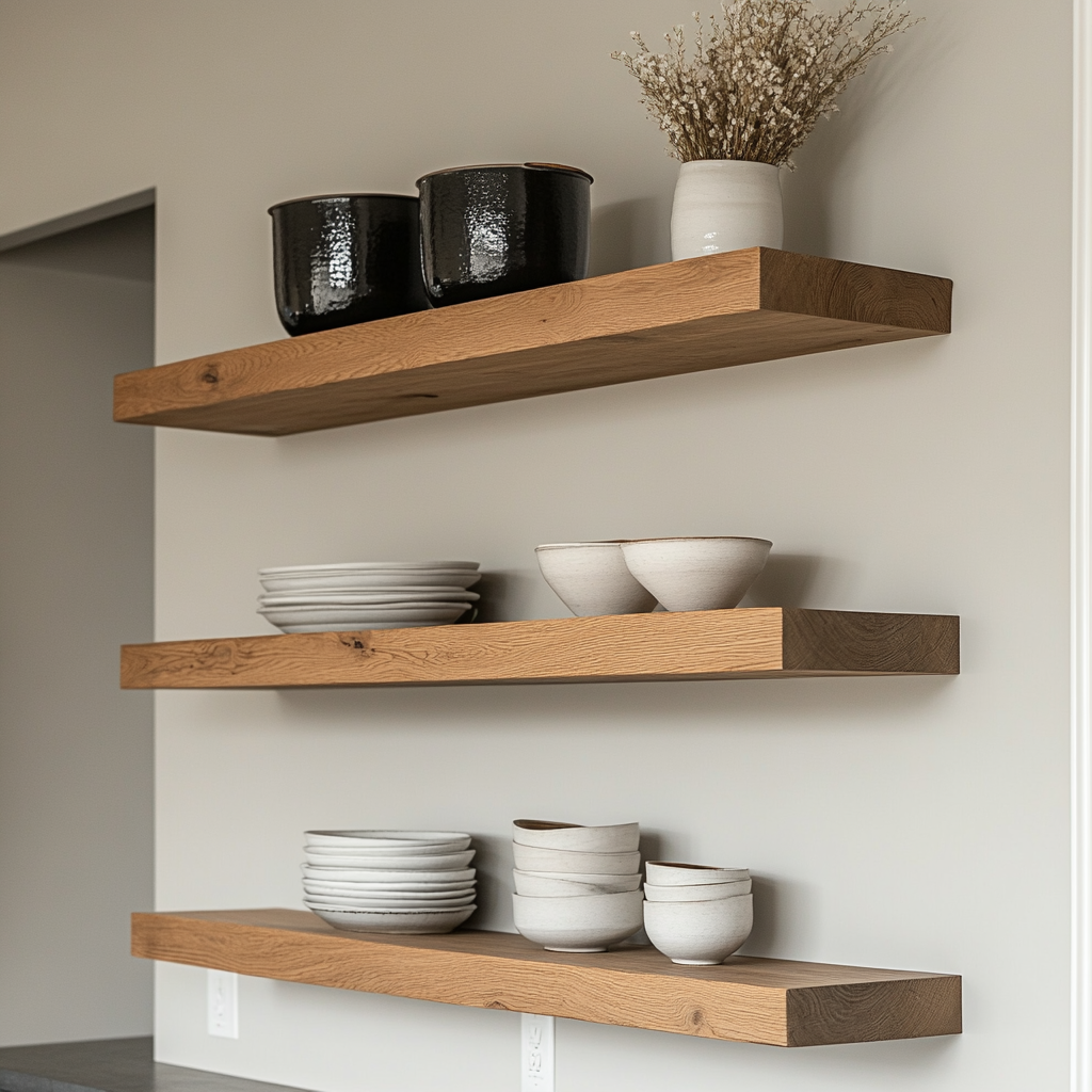 White Oak Floating Shelf