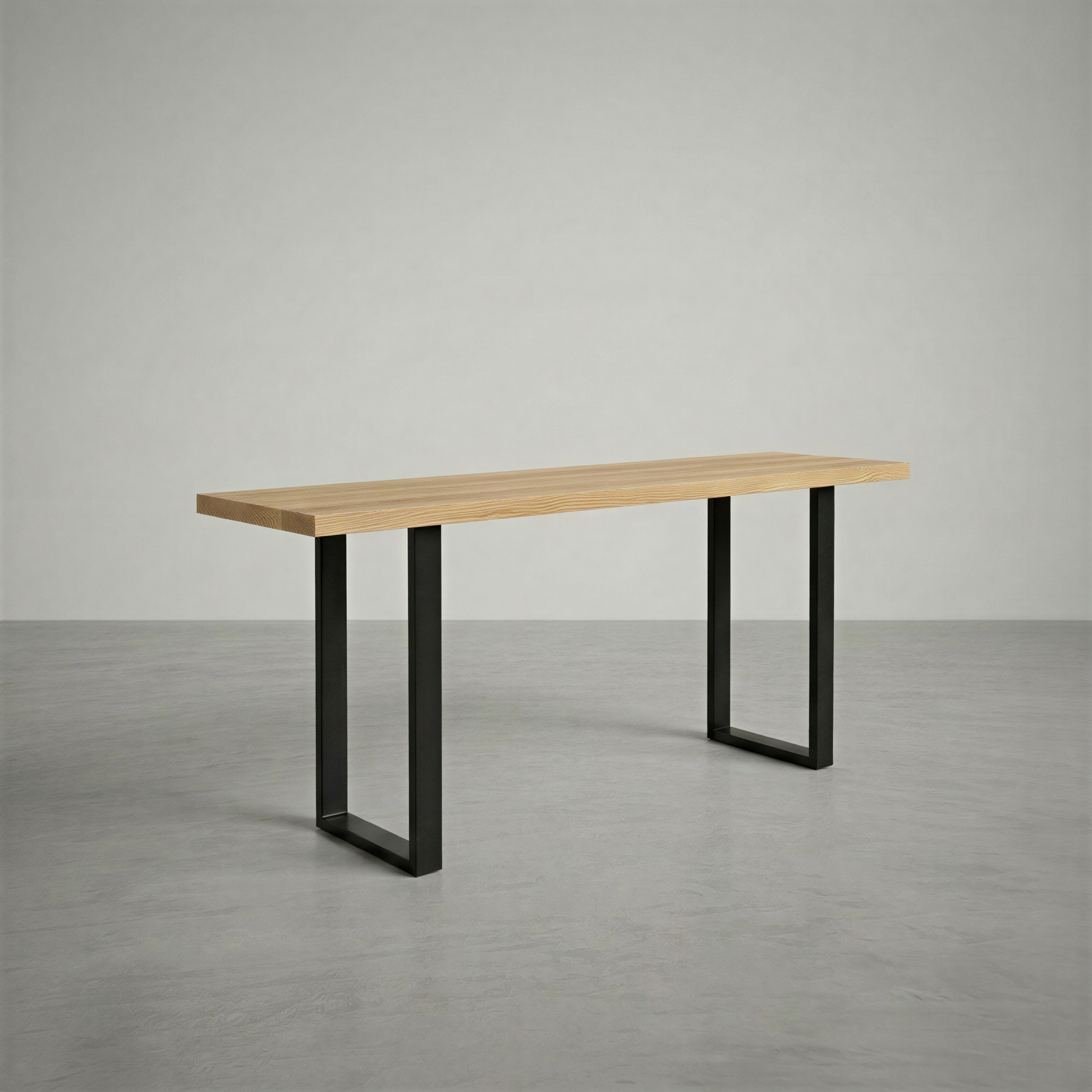 Console table with decorative items in a big empty space