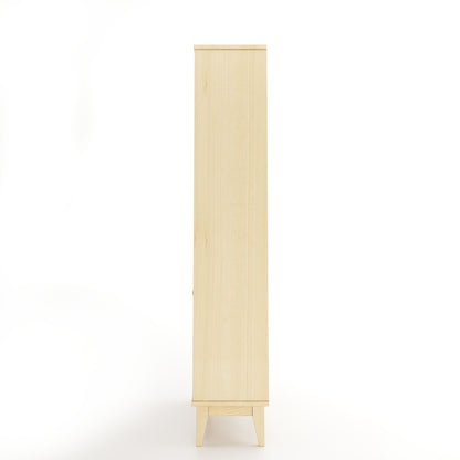 Side angle of maple bookcase