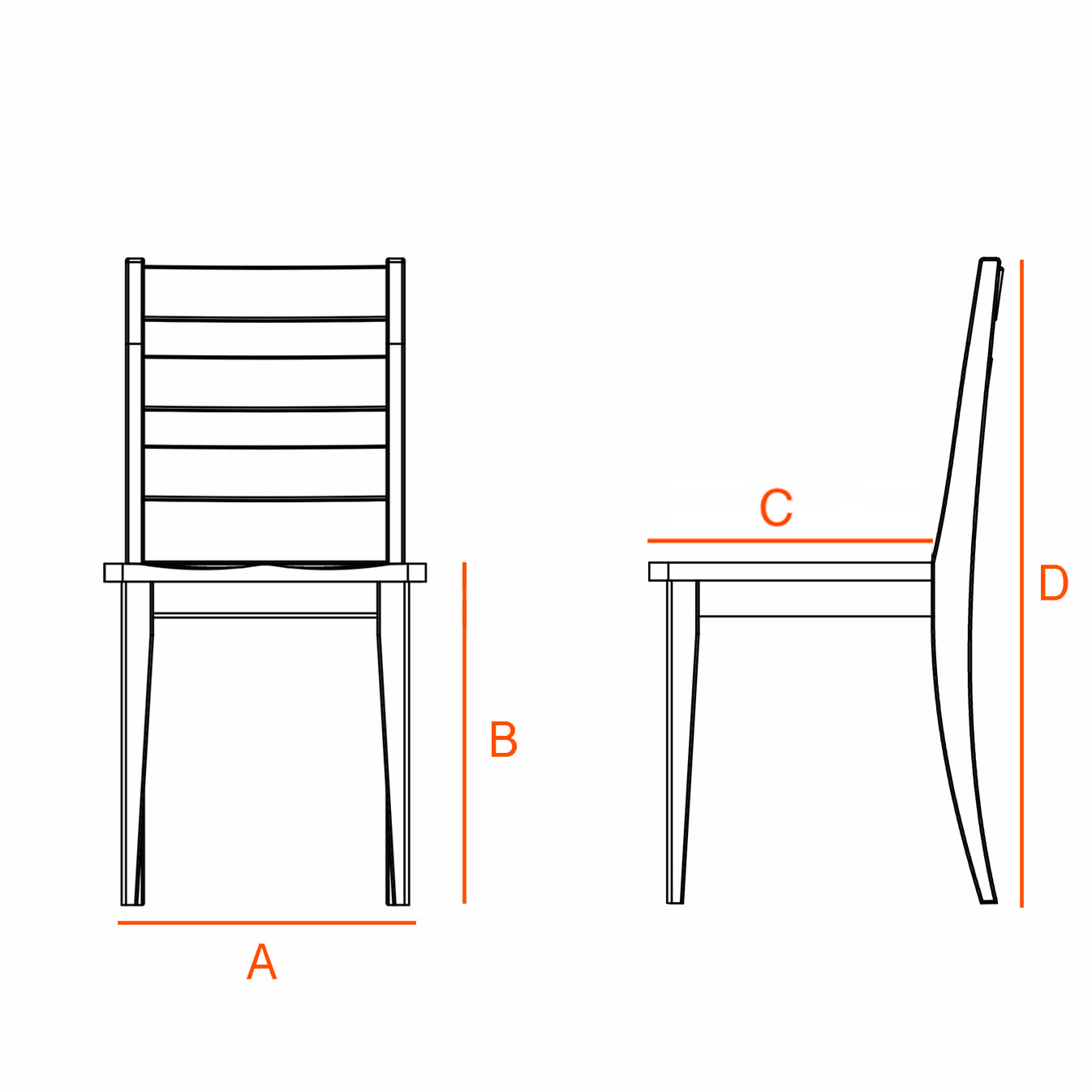 Dimensions for the Potter chair