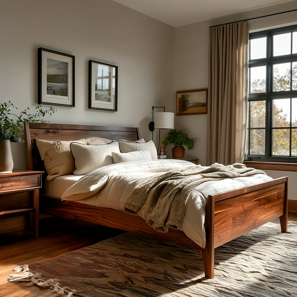 The Reading Walnut Bed Frame