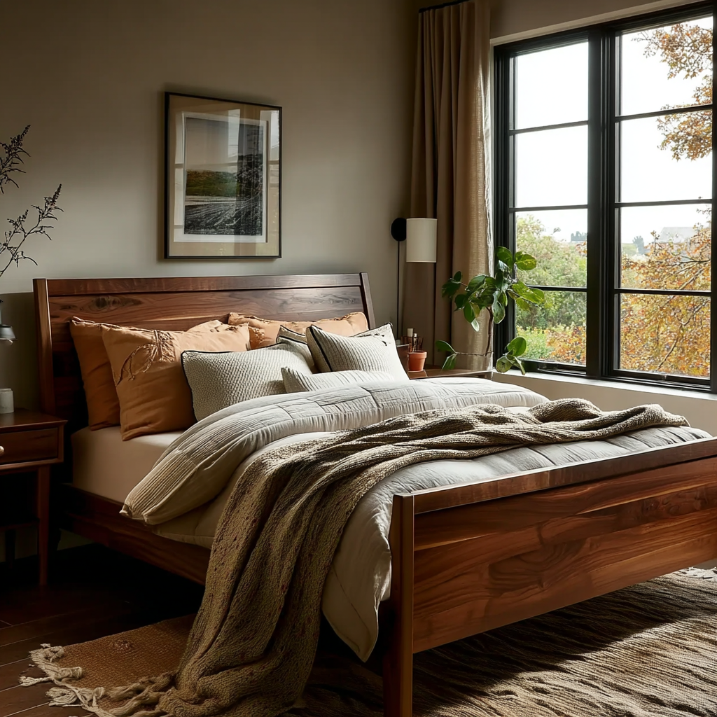 The Reading Walnut Bed Frame