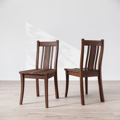 Walnut chair on white background