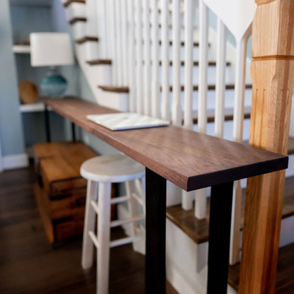 Straight Edge Walnut Console Table