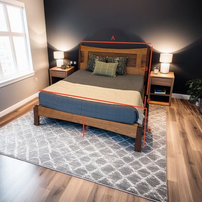 The Valamont Walnut + Cherry Bed Frame and Headboard