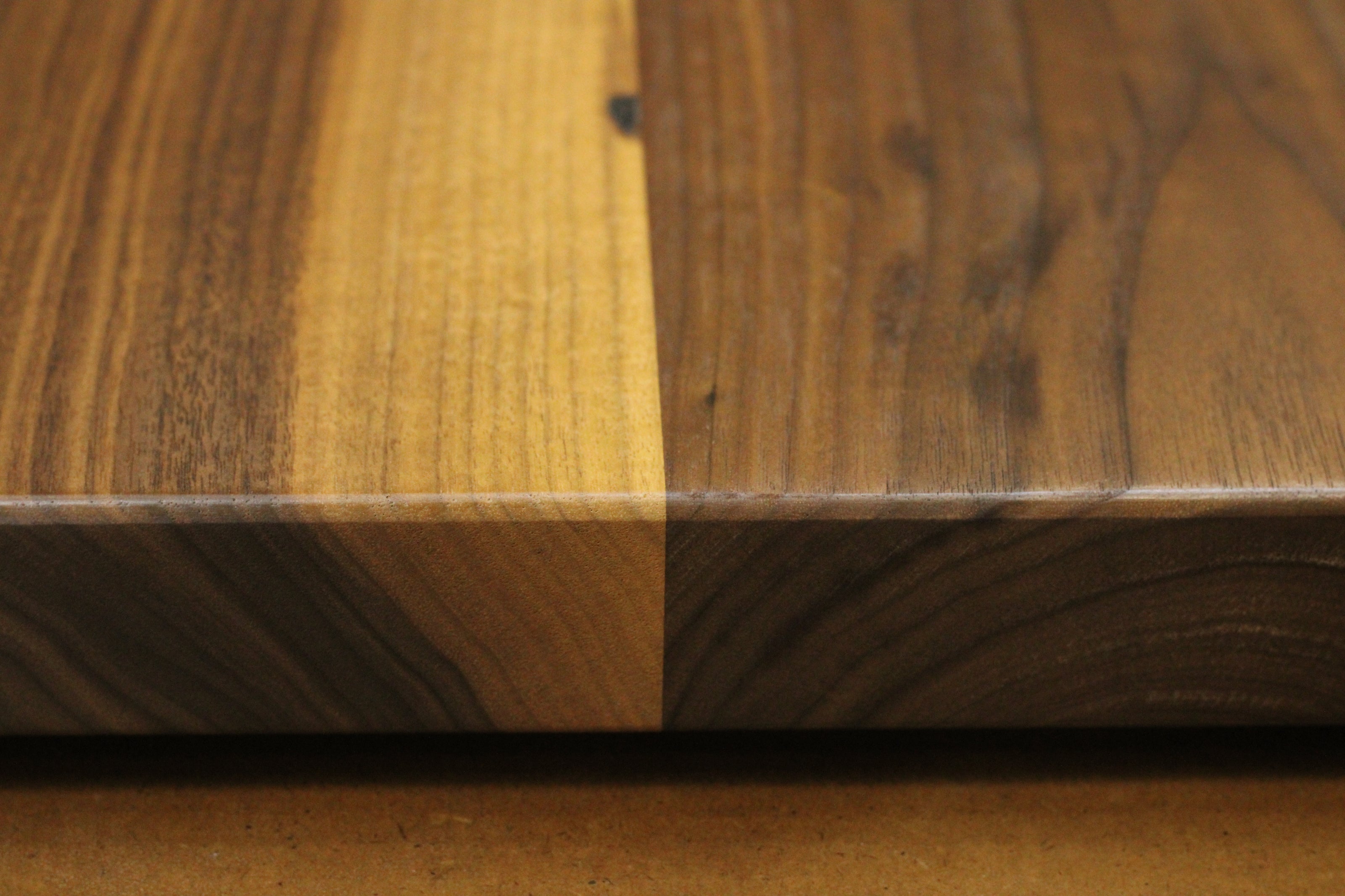 Close-up of a wooden surface with a visible grain pattern