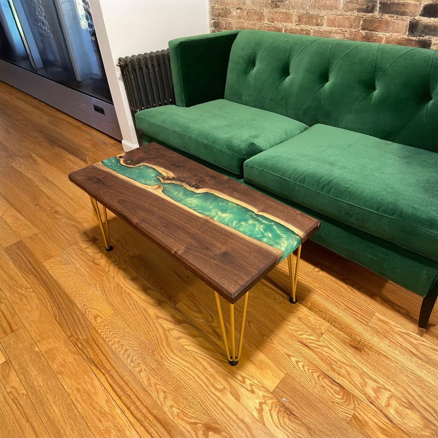 Mid-Century Modern Epoxy Coffee Table + Hairpin Legs