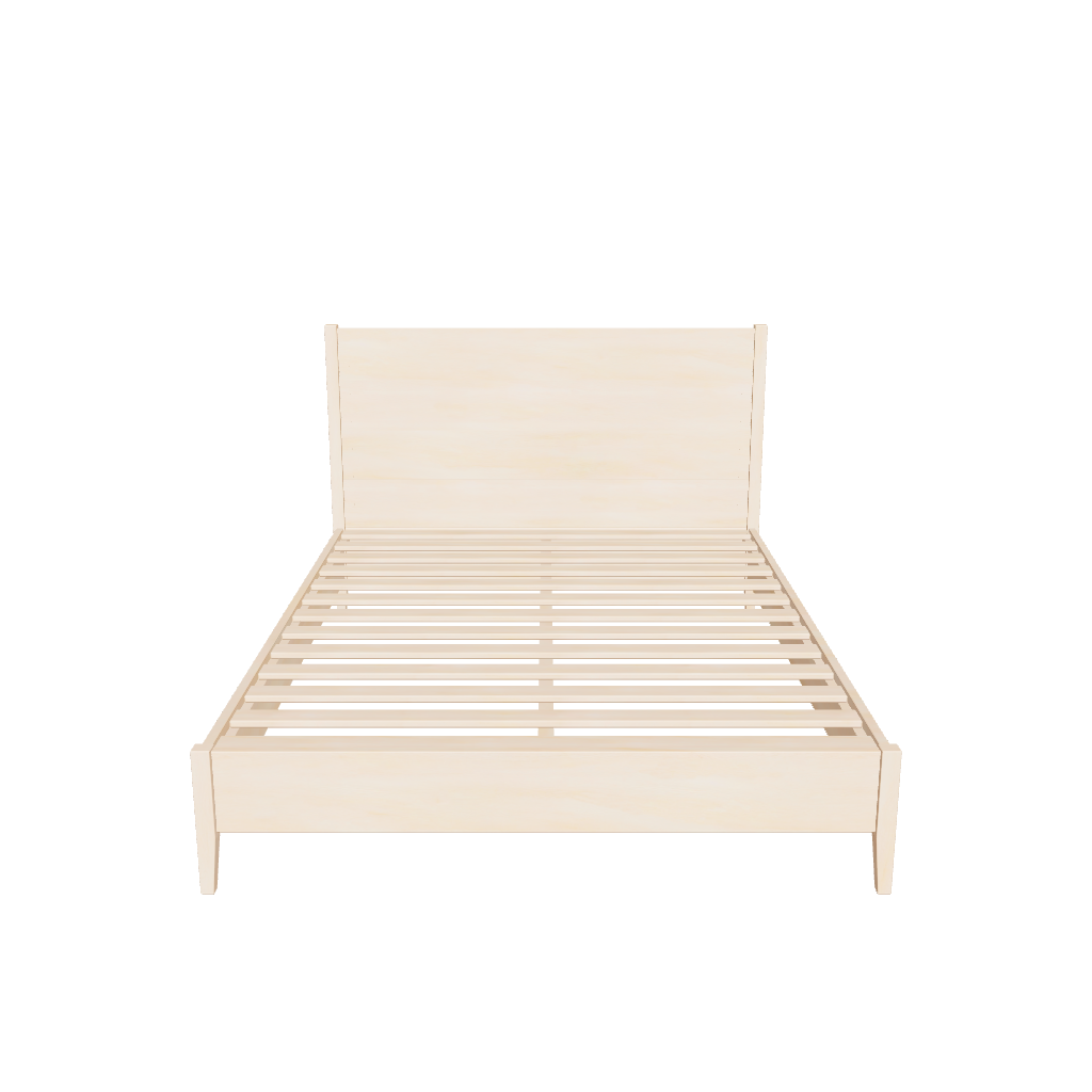 3D model of a bed frame with a maple texture