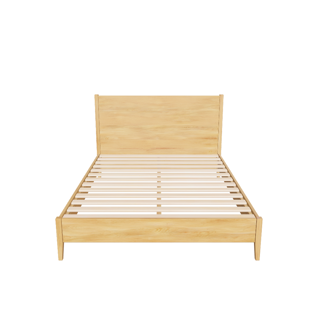 3D model of a bed frame with an oak texture