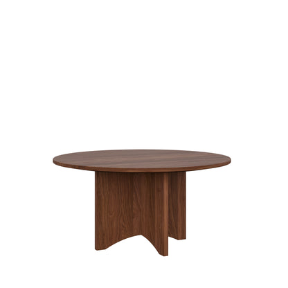 Modern Round Walnut Dining Table