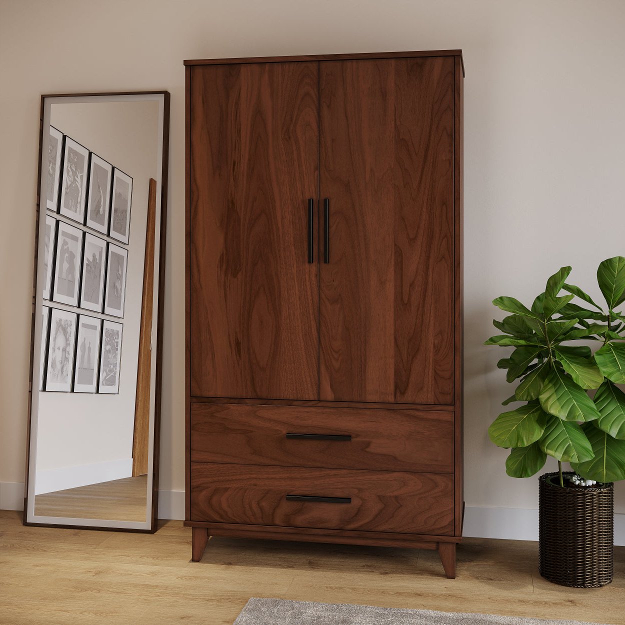 Wooden Armoire With Drawers