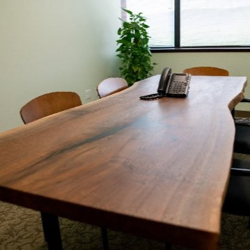 Walnut Conference Table, Live Edge Conference Table - Brick Mill Furniture