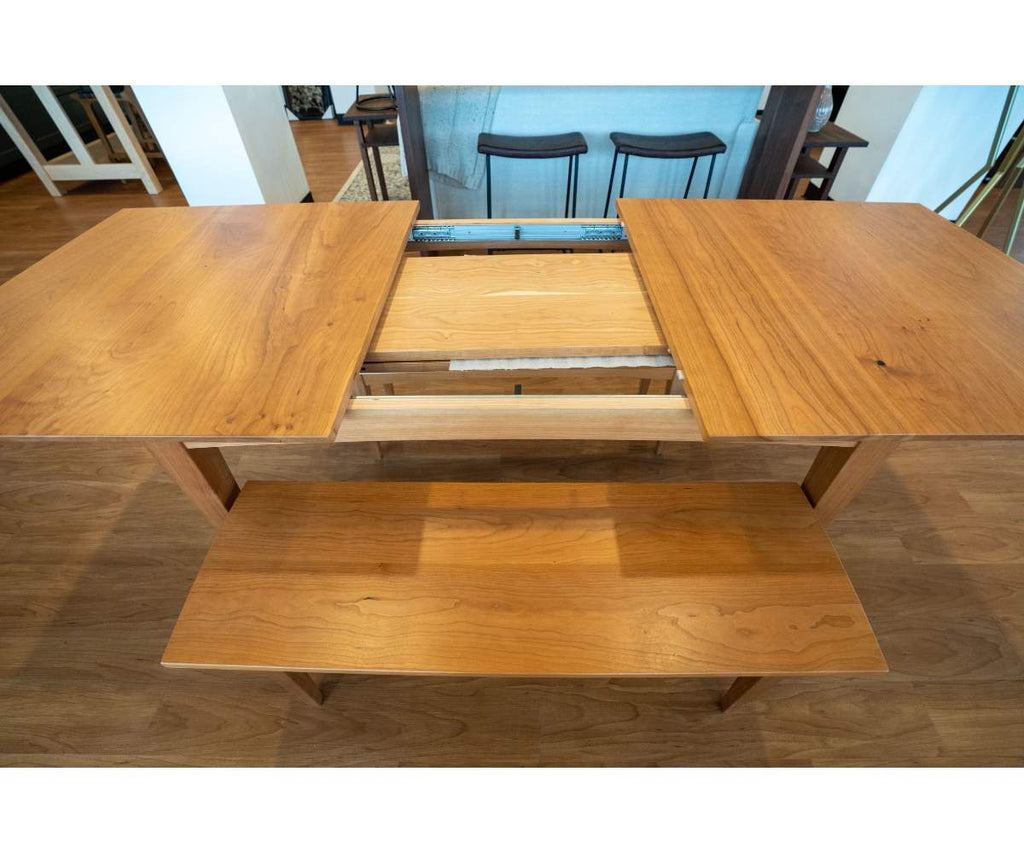Cherry Center Extension Table With Wooden Legs - Brick Mill Furniture